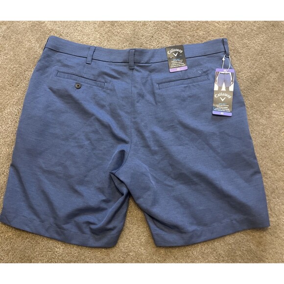 CALLAWAY Men's Golf Shorts Opti Dri 9” Inseam Sun Protection Blue Size 40 - Picture 2 of 8